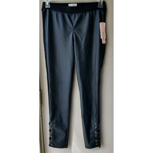 Sequin Hearts Leggings Womens Medium Faux Leather Goth Rock Lace Up Pants NWT